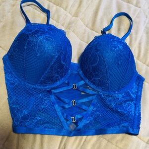 Elegant Blue Lace Bralette-Never worn
